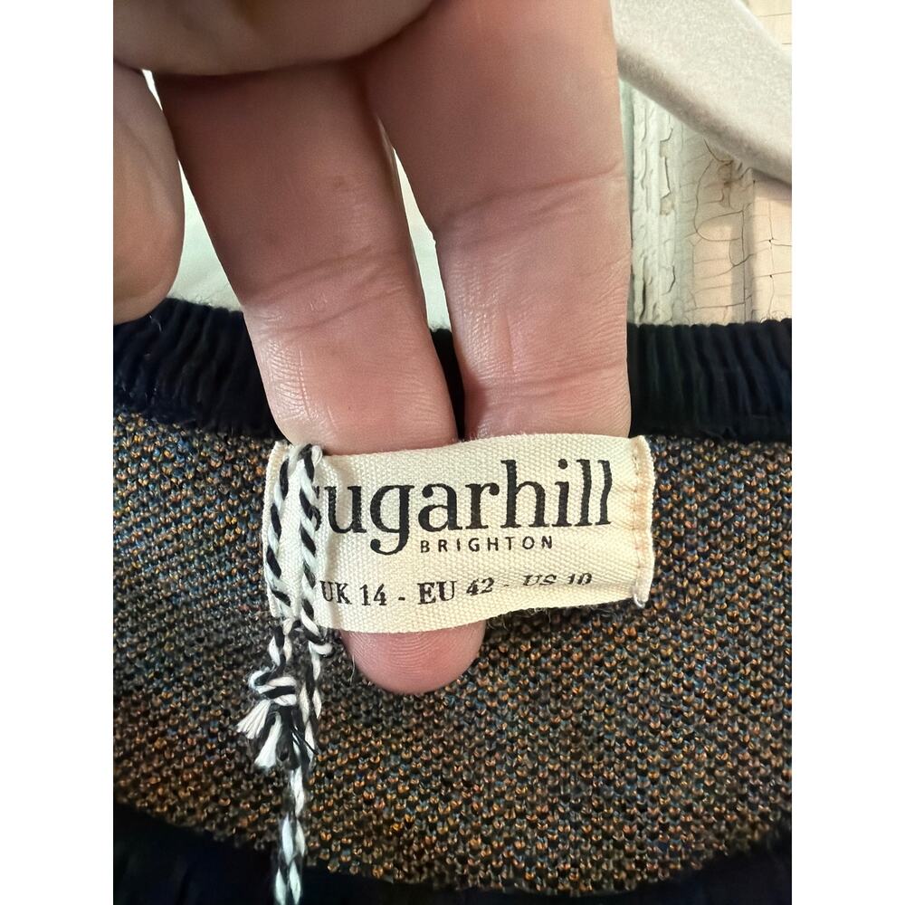 NWT Sugarhill size 10 Jaida Black Knit Sweater Dress Happy Herbivore Dinosaurs - Picture 3 of 4